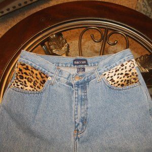 LEOPARD TRIM JEANS